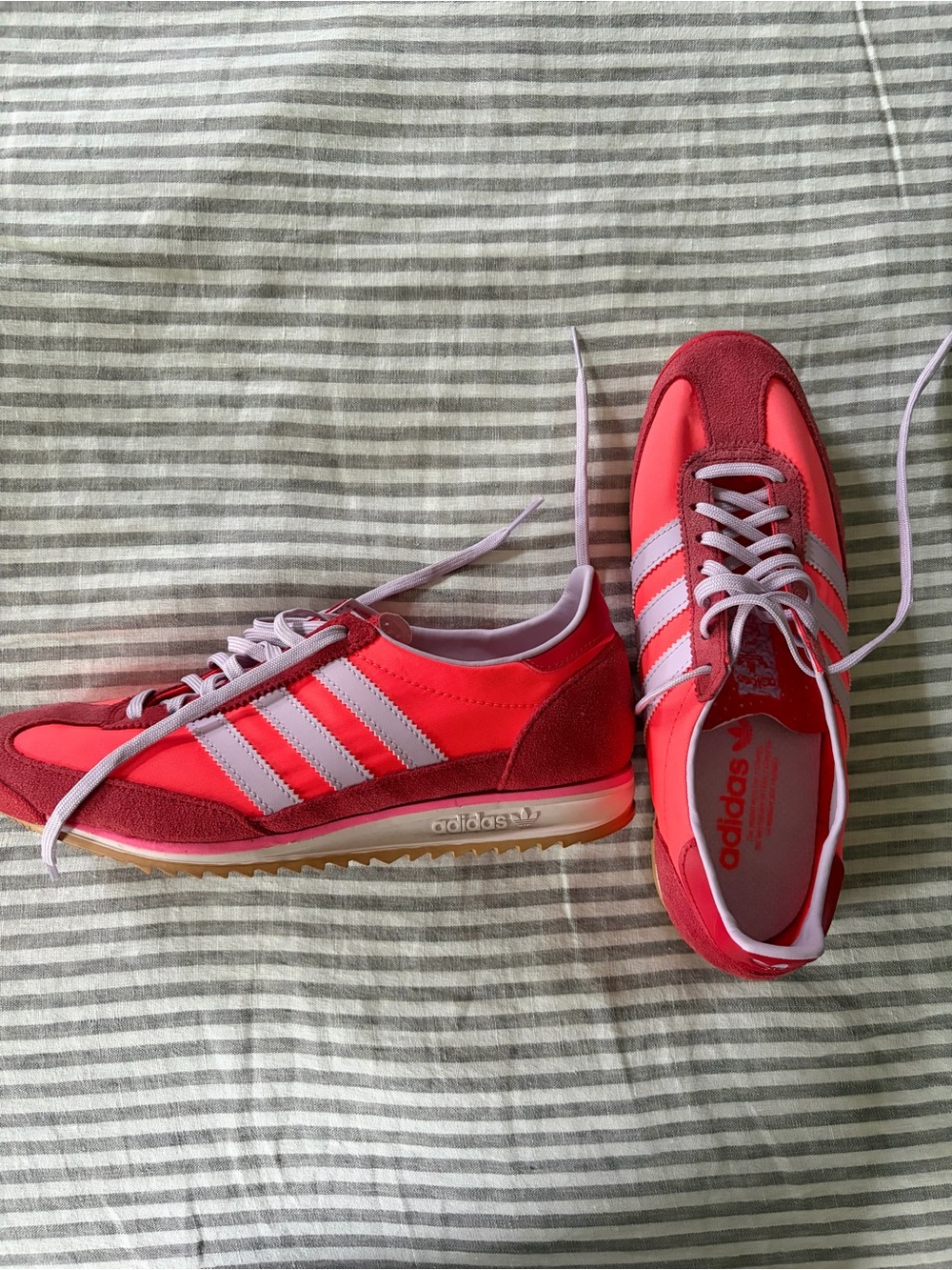adidas SL72 Red and Pink Retro Runner Sneakers